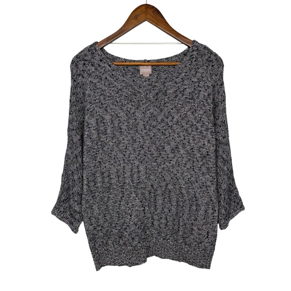 NWT Chico's Marian Marled Pullover Sweater Deep Navy - Picture 1 of 9